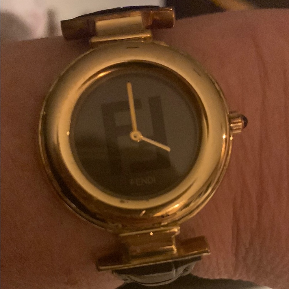 Fendi Gold Wearable Watch